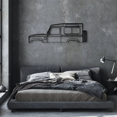 Defender 90 2010 Classic Silhouette Metal Wall Art - Automotive Garage Decor