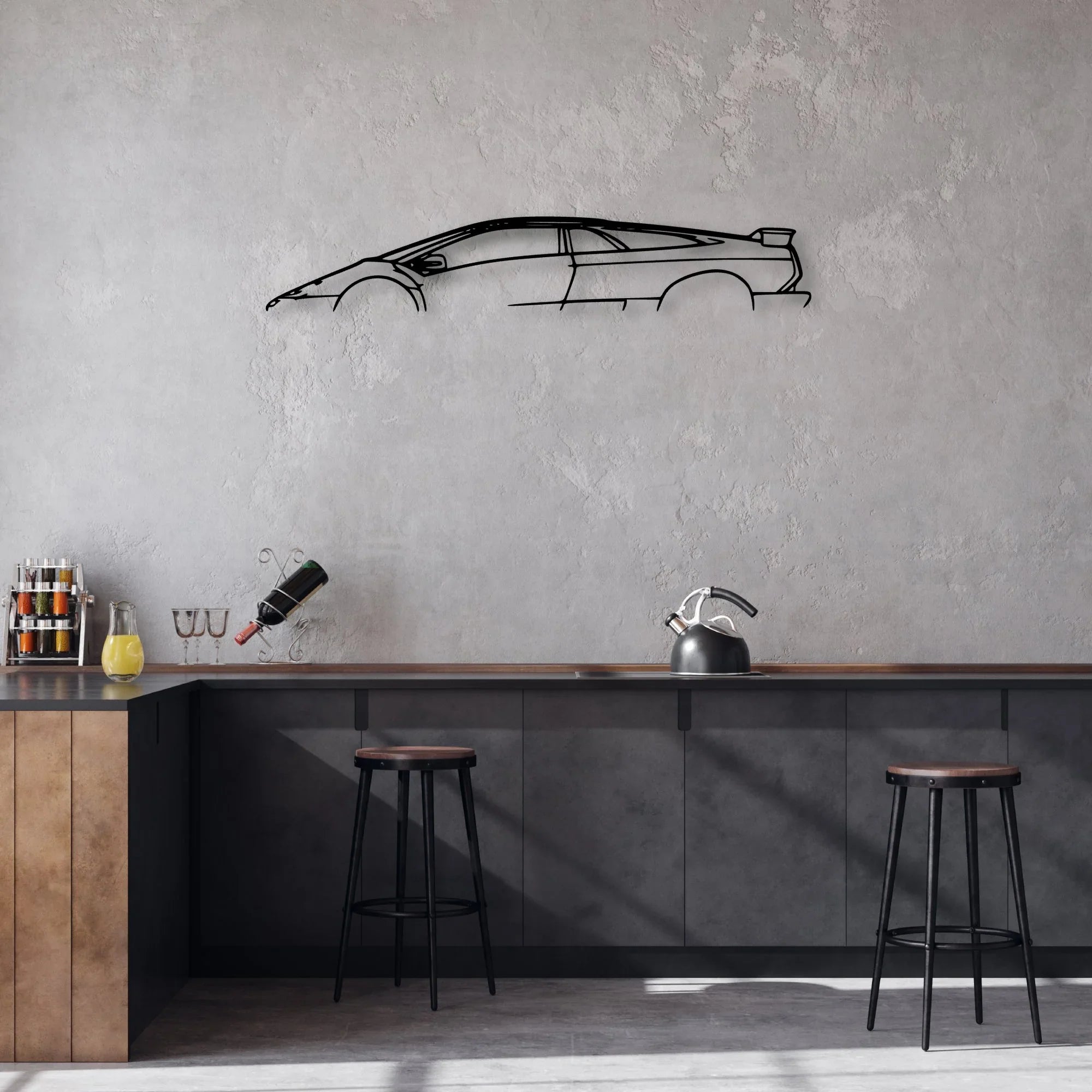 Diablo VT 2001 Classic Silhouette Metal Wall Art - Automotive Garage Decor