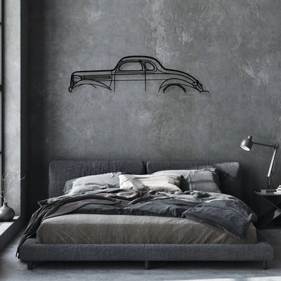 Dodge Coupe 1937 Classic Silhouette Metal Wall Art - Automotive Garage Decor