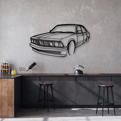 E23 Angle Classic Silhouette Metal Wall Art - Automotive Garage Decor