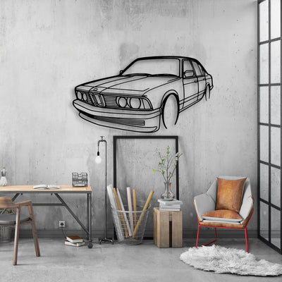 E23 Angle Classic Silhouette Metal Wall Art - Automotive Garage Decor