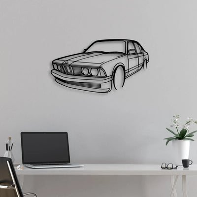 E23 Angle Classic Silhouette Metal Wall Art - Automotive Garage Decor