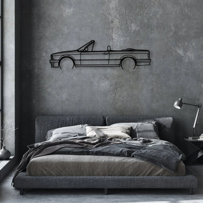 E30 Convertible Classic Silhouette Metal Wall Art - Automotive Garage Decor