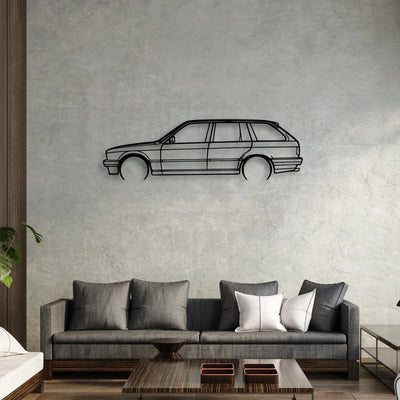E30 Wagon Classic Silhouette Metal Wall Art - Automotive Garage Decor