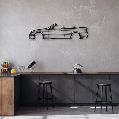 E36 M3 Convertible 1999 Classic Silhouette Metal Wall Art - Automotive Garage Decor