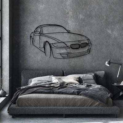 E86 Z4 Angle Classic Silhouette Metal Wall Art - Automotive Garage Decor
