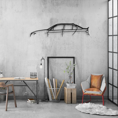 E90 2007 Classic Silhouette Metal Wall Art - Automotive Garage Decor