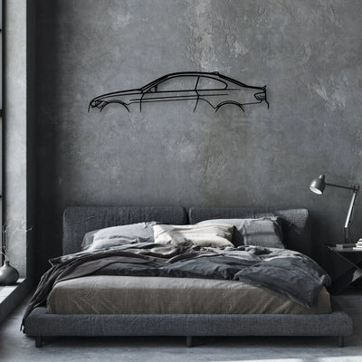 E92 335 Classic Silhouette Metal Wall Art - Automotive Garage Decor