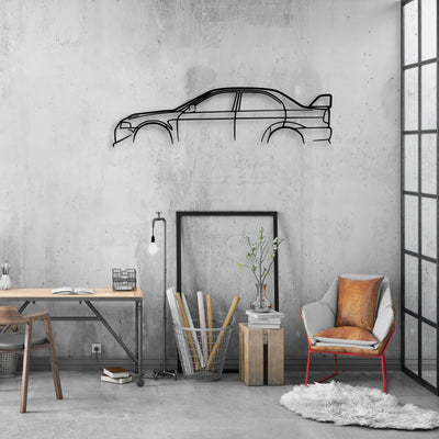 EVO VI Classic Silhouette Metal Wall Art - Automotive Garage Decor