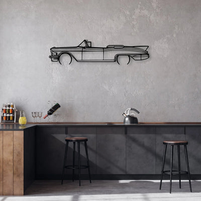 Eldo Biarritz 1958 convertible 2 Classic Silhouette Metal Wall Art - Automotive Garage Decor