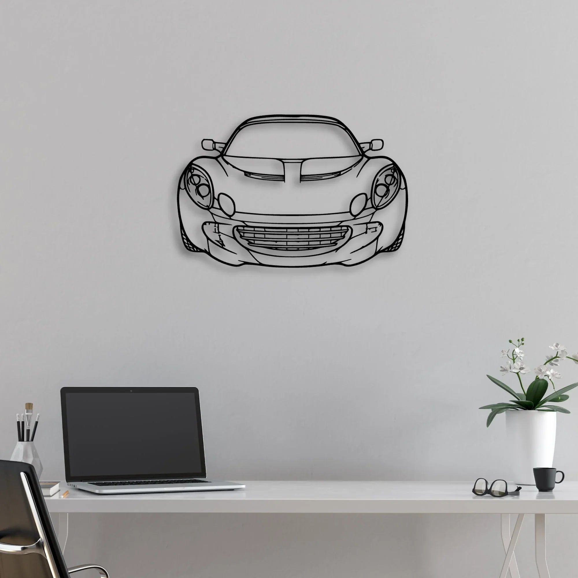 Elise SC 2010 Classic Silhouette Metal Wall Art - Automotive Garage Decor