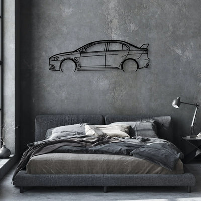 Evo X 2 Classic Silhouette Metal Wall Art - Automotive Garage Decor