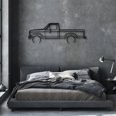 F-150 XLT 1986 Classic Silhouette Metal Wall Art - Automotive Garage Decor
