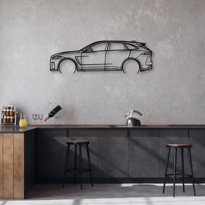 F-Pace SVR 2 Classic Silhouette Metal Wall Art - Automotive Garage Decor