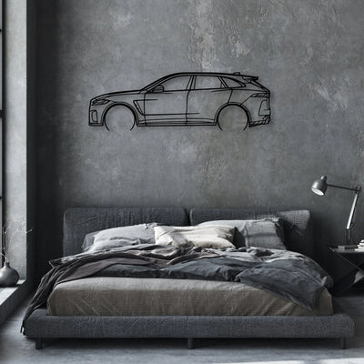 F-Pace SVR 2 Classic Silhouette Metal Wall Art - Automotive Garage Decor