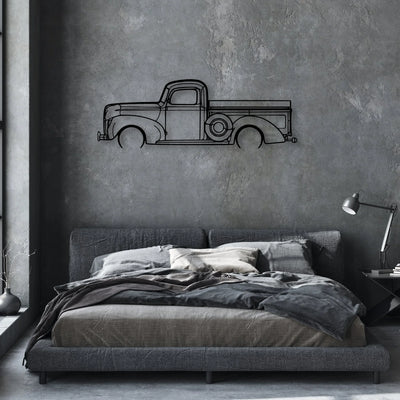 F100 1940 Classic Silhouette Metal Wall Art - Automotive Garage Decor