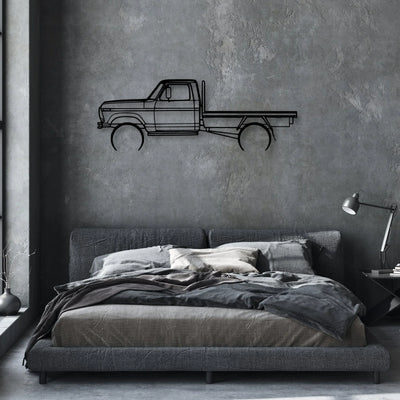 F100 Tray 1977 Classic Silhouette Metal Wall Art - Automotive Garage Decor