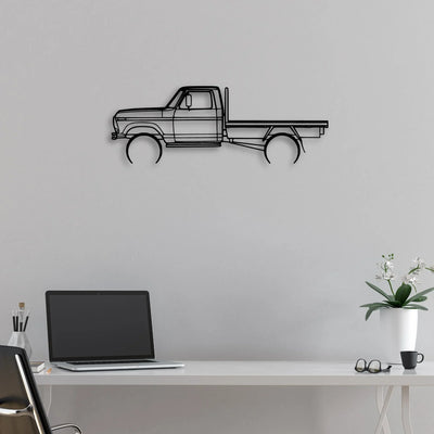 F100 Tray 1977 Classic Silhouette Metal Wall Art - Automotive Garage Decor