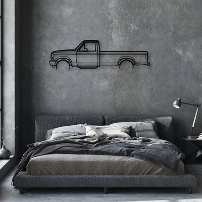 F150 1996 Classic Silhouette Metal Wall Art - Automotive Garage Decor