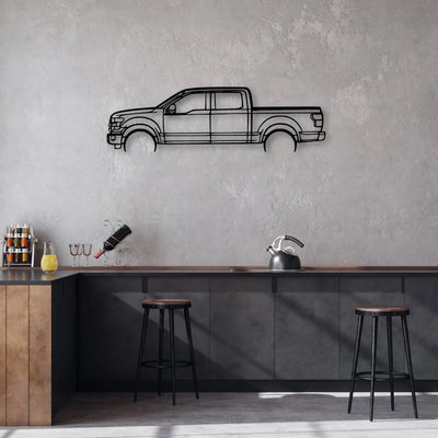F150 2016 Classic Silhouette Metal Wall Art - Automotive Garage Decor