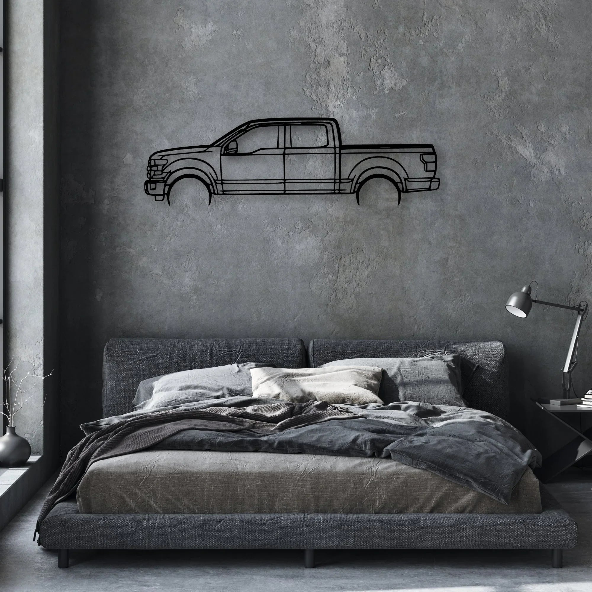 F150 2016 Classic Silhouette Metal Wall Art - Automotive Garage Decor