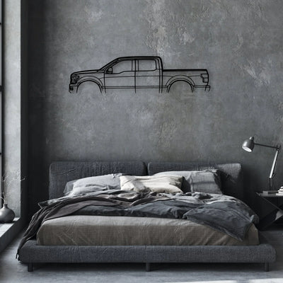 F150 Limited Classic Silhouette Metal Wall Art - Automotive Garage Decor