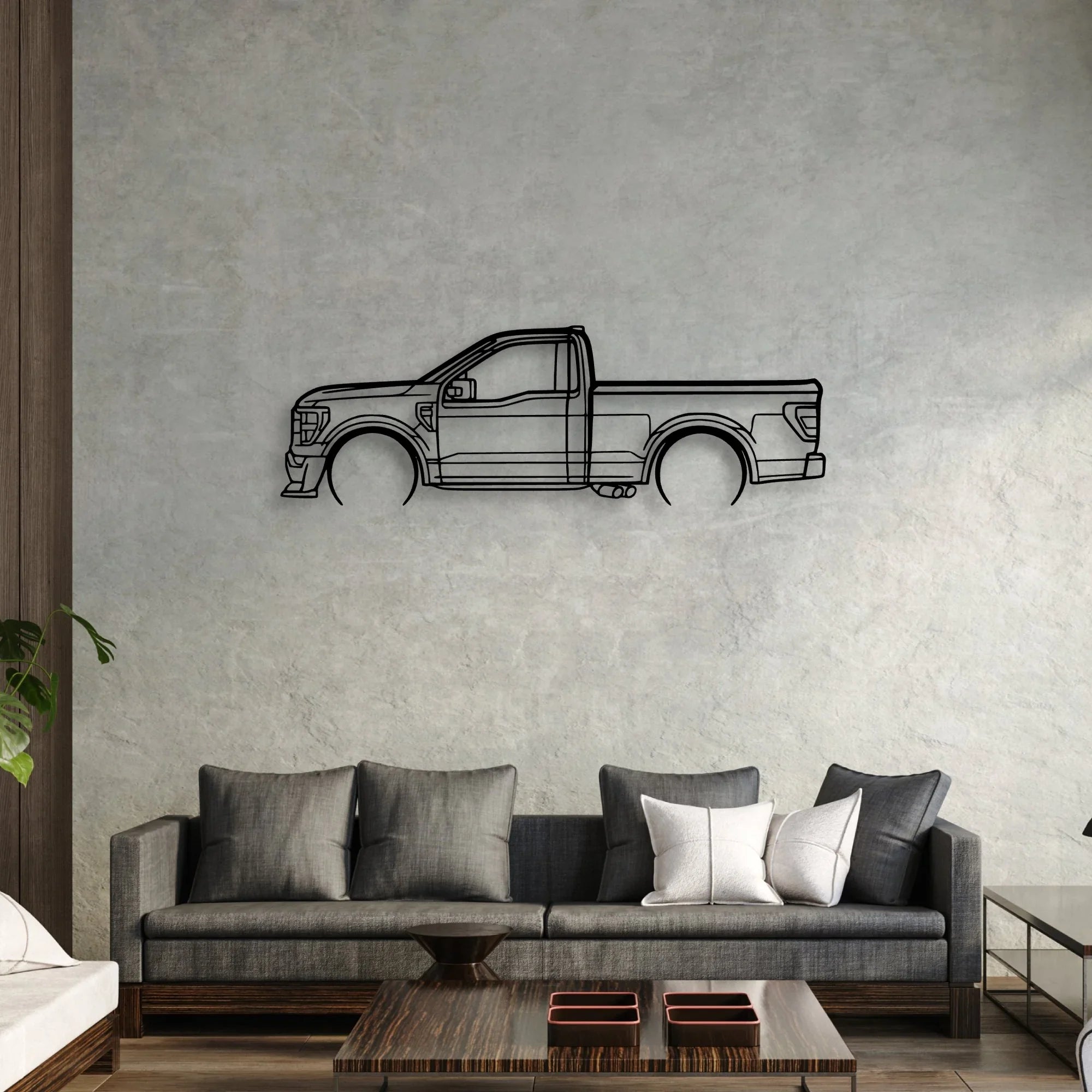 F150 SS Classic Silhouette Metal Wall Art - Automotive Garage Decor