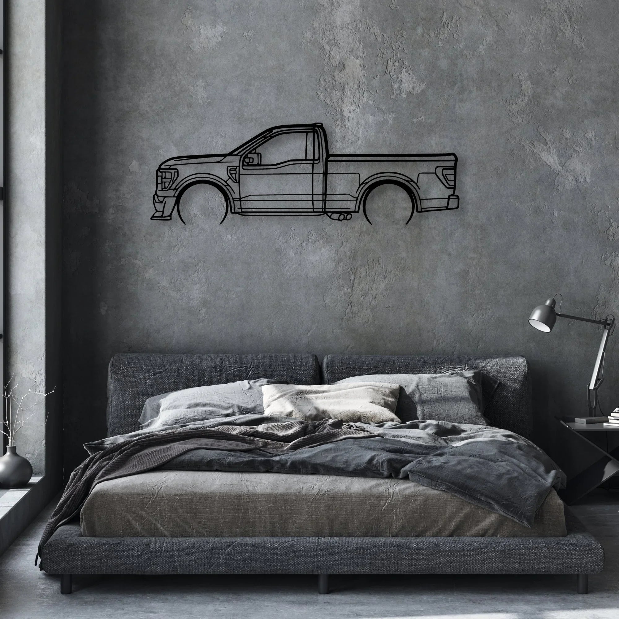 F150 SS Classic Silhouette Metal Wall Art - Automotive Garage Decor