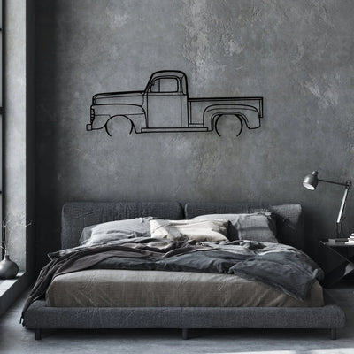 F1 1948 Pickup Classic Silhouette Metal Wall Art - Automotive Garage Decor