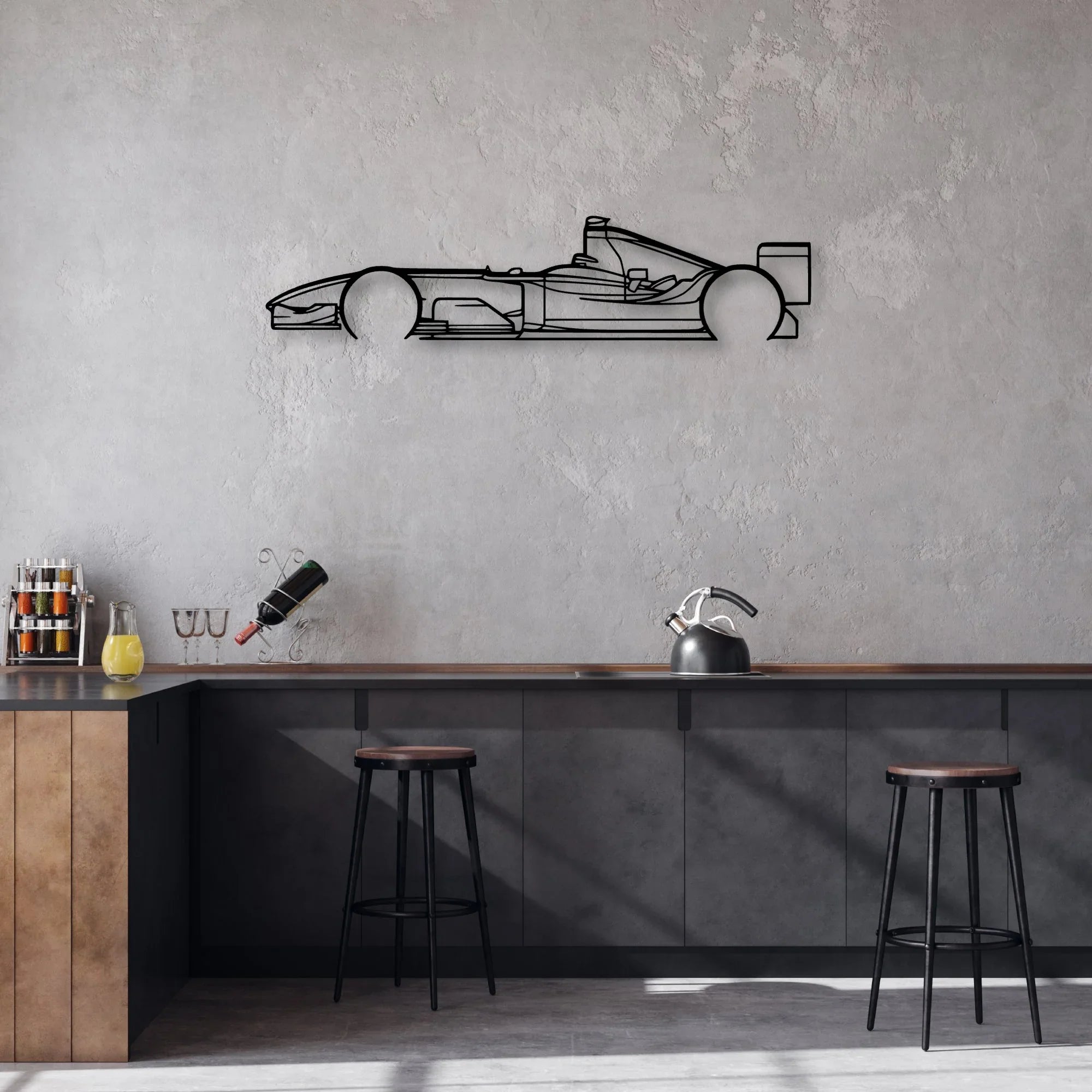 F1 2004 Classic Silhouette Metal Wall Art - Automotive Garage Decor