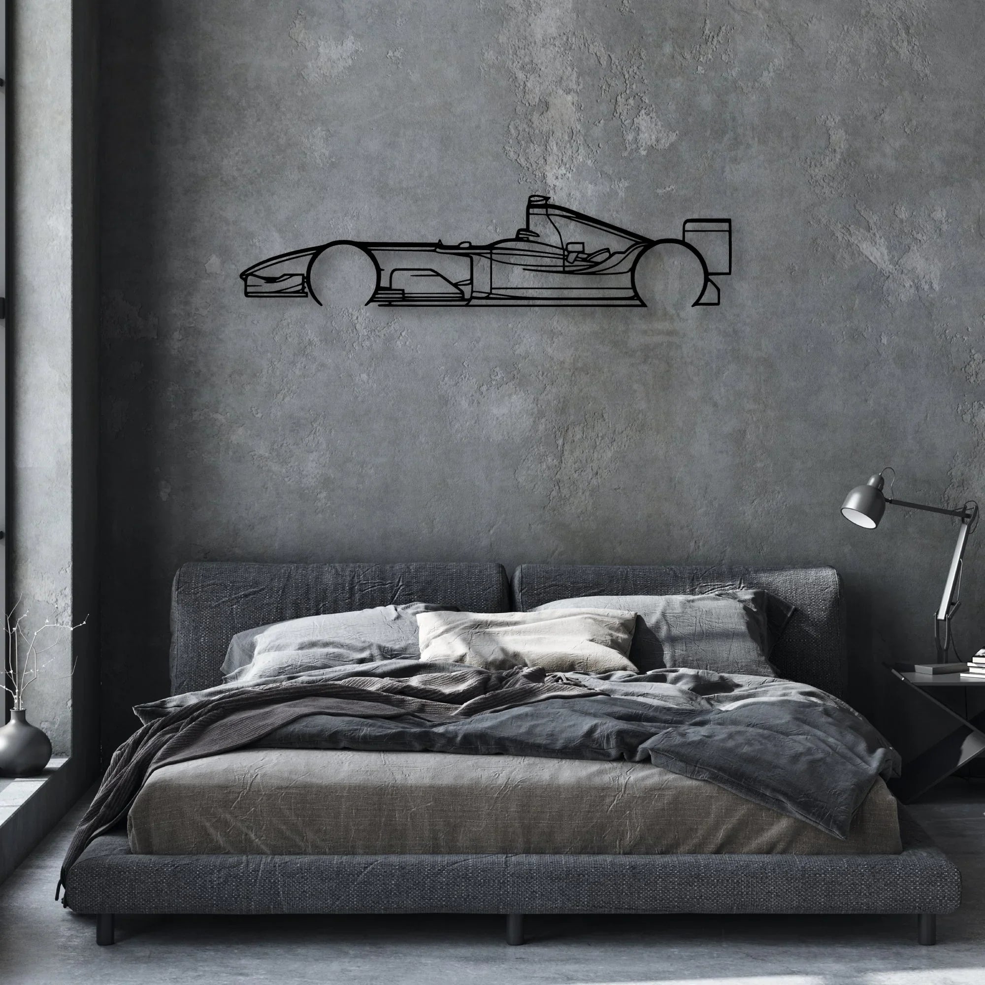 F1 2004 Classic Silhouette Metal Wall Art - Automotive Garage Decor
