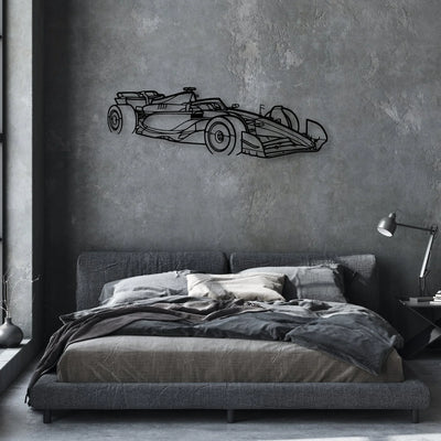 F1 2024 SF-24 Angle Classic Silhouette Metal Wall Art - Automotive Garage Decor