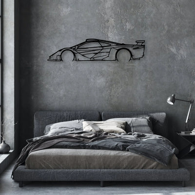 F1 GTR Longtail Classic Silhouette Metal Wall Art - Automotive Garage Decor