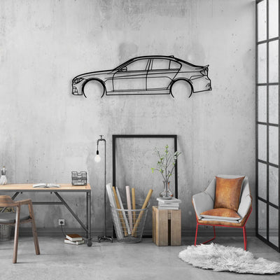 F30 M 2 Classic Silhouette Metal Wall Art - Automotive Garage Decor