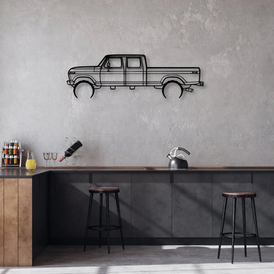 F350 1976 Classic Silhouette Metal Wall Art - Automotive Garage Decor