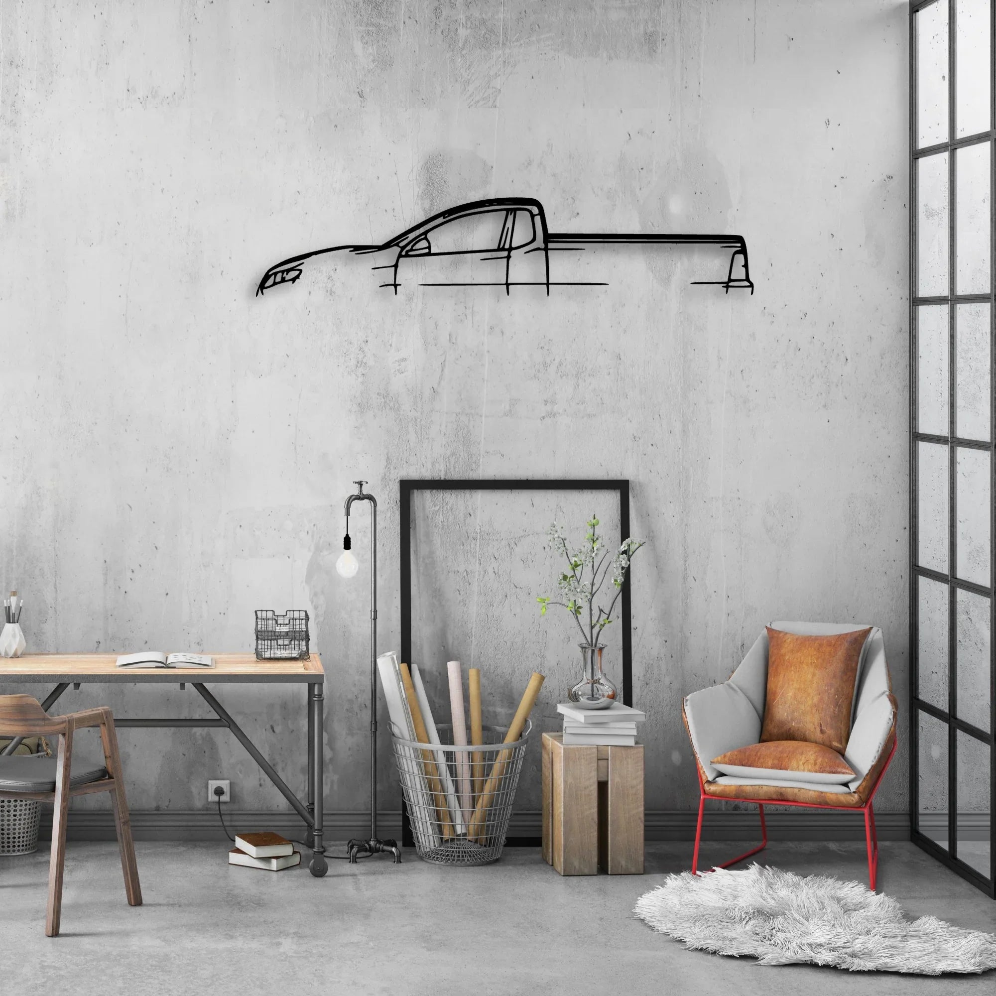 F6 Falcon UTE Classic Silhouette Metal Wall Art - Automotive Garage Decor