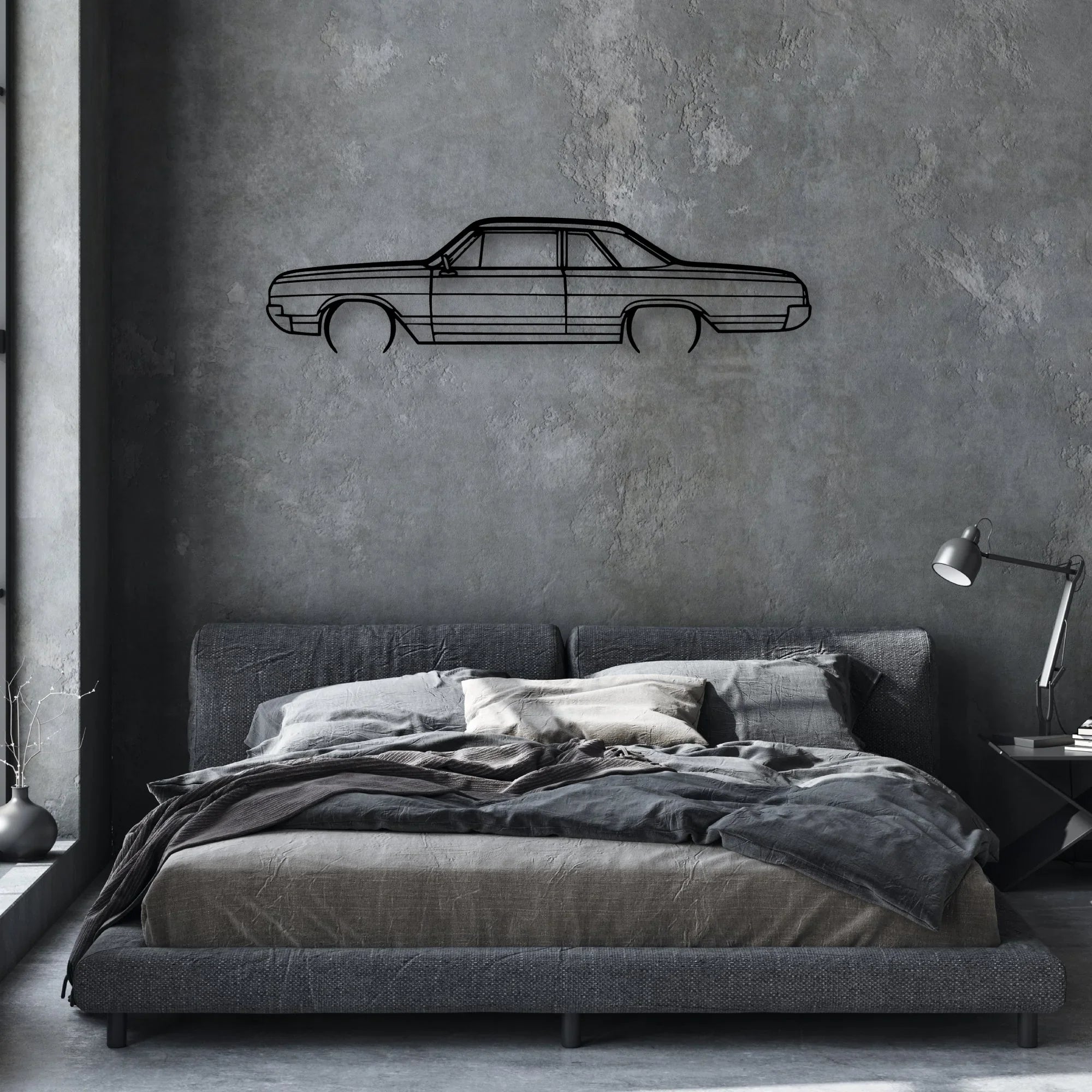 F85 Coupe 1965 Classic Silhouette Metal Wall Art - Automotive Garage Decor