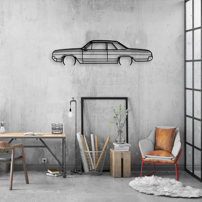 F85 Coupe 1965 Classic Silhouette Metal Wall Art - Automotive Garage Decor