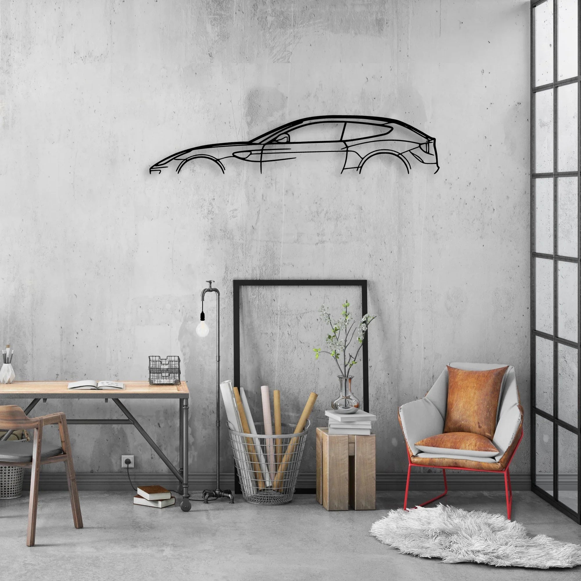 FF 2012 Classic Silhouette Metal Wall Art - Automotive Garage Decor