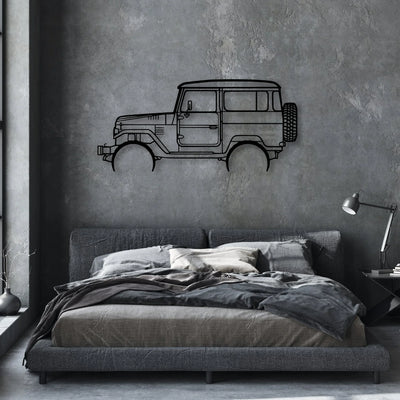 FJ40 1977 Classic Silhouette Metal Wall Art - Automotive Garage Decor