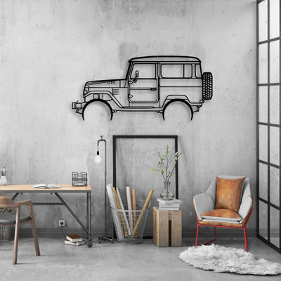 FJ40 1977 Classic Silhouette Metal Wall Art - Automotive Garage Decor