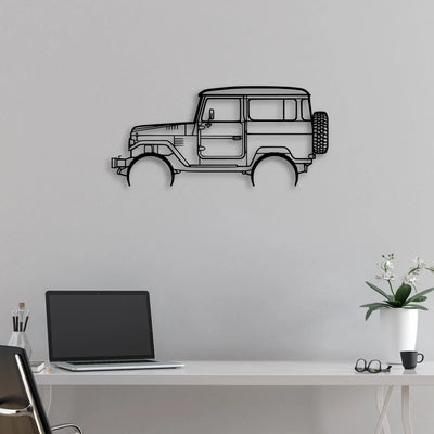 FJ40 1977 Classic Silhouette Metal Wall Art - Automotive Garage Decor