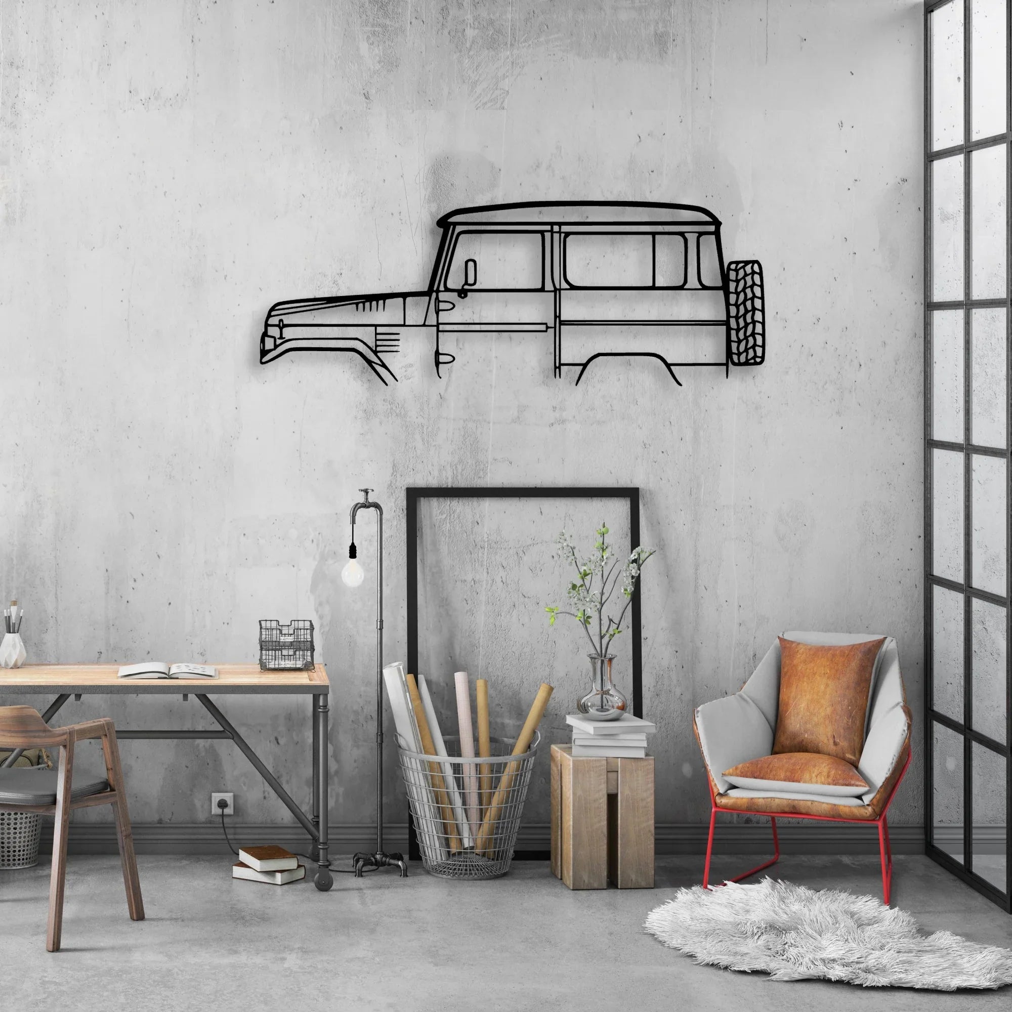FJ40 1978 Classic Silhouette Metal Wall Art - Automotive Garage Decor