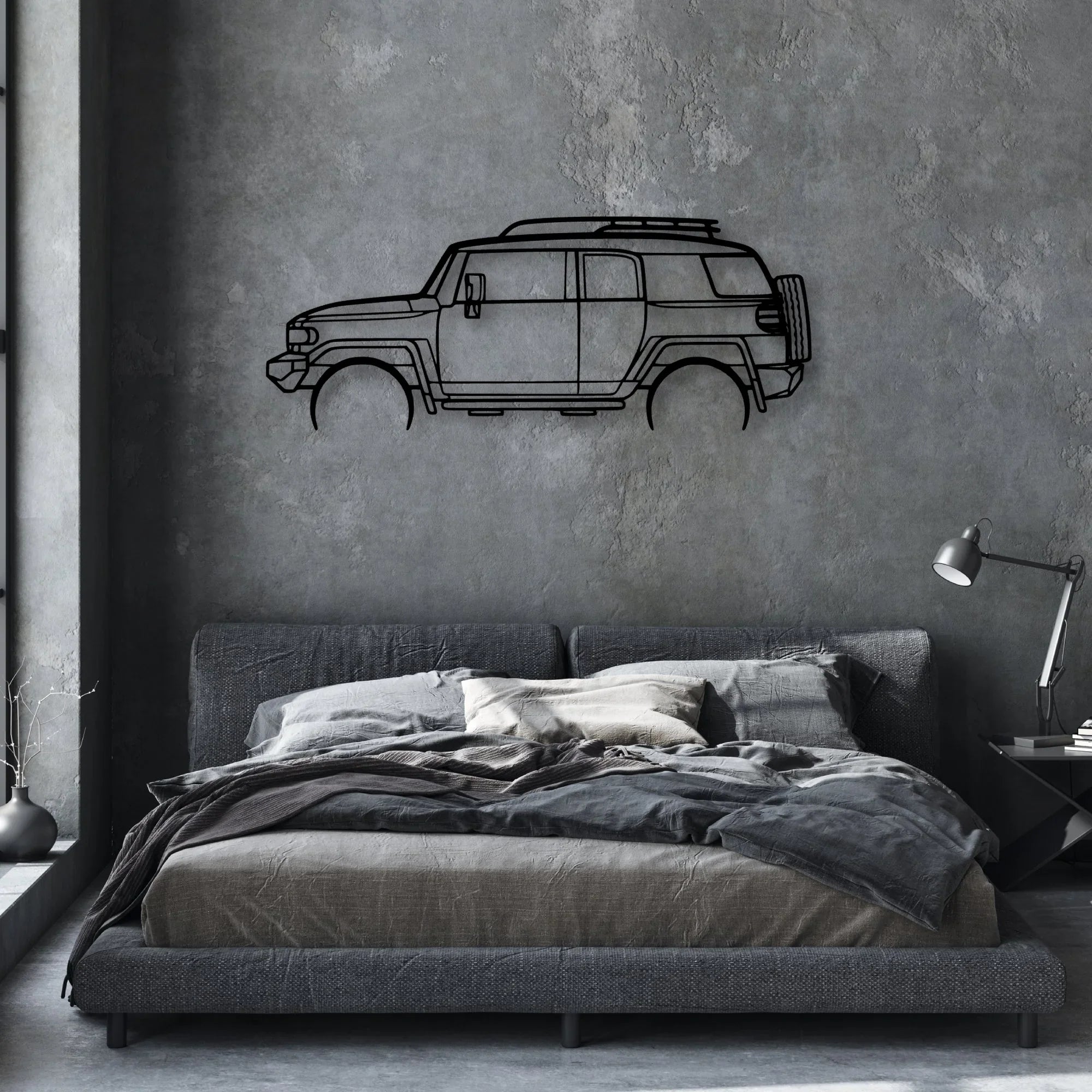 FJ Cruiser 2008 Classic Silhouette Metal Wall Art - Automotive Garage Decor