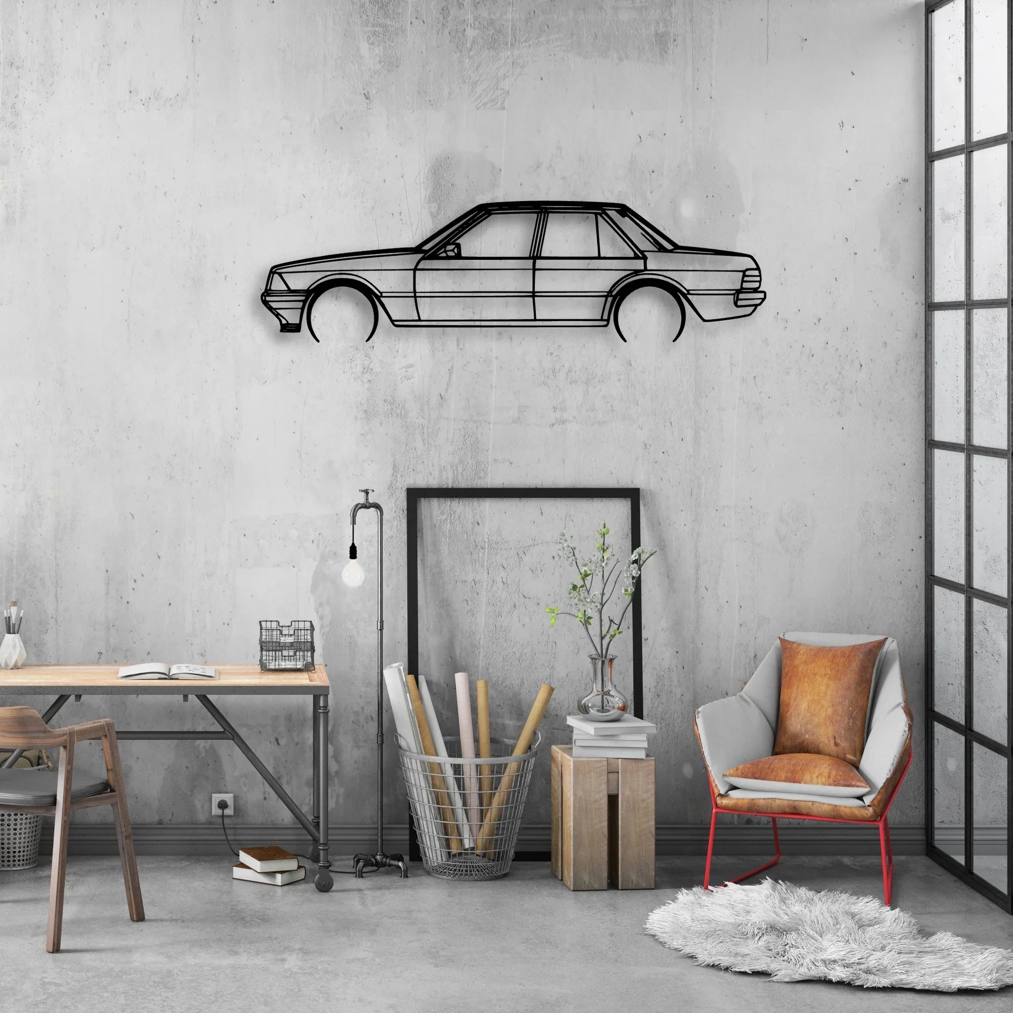 Fairmont 1981 Classic Silhouette Metal Wall Art - Automotive Garage Decor