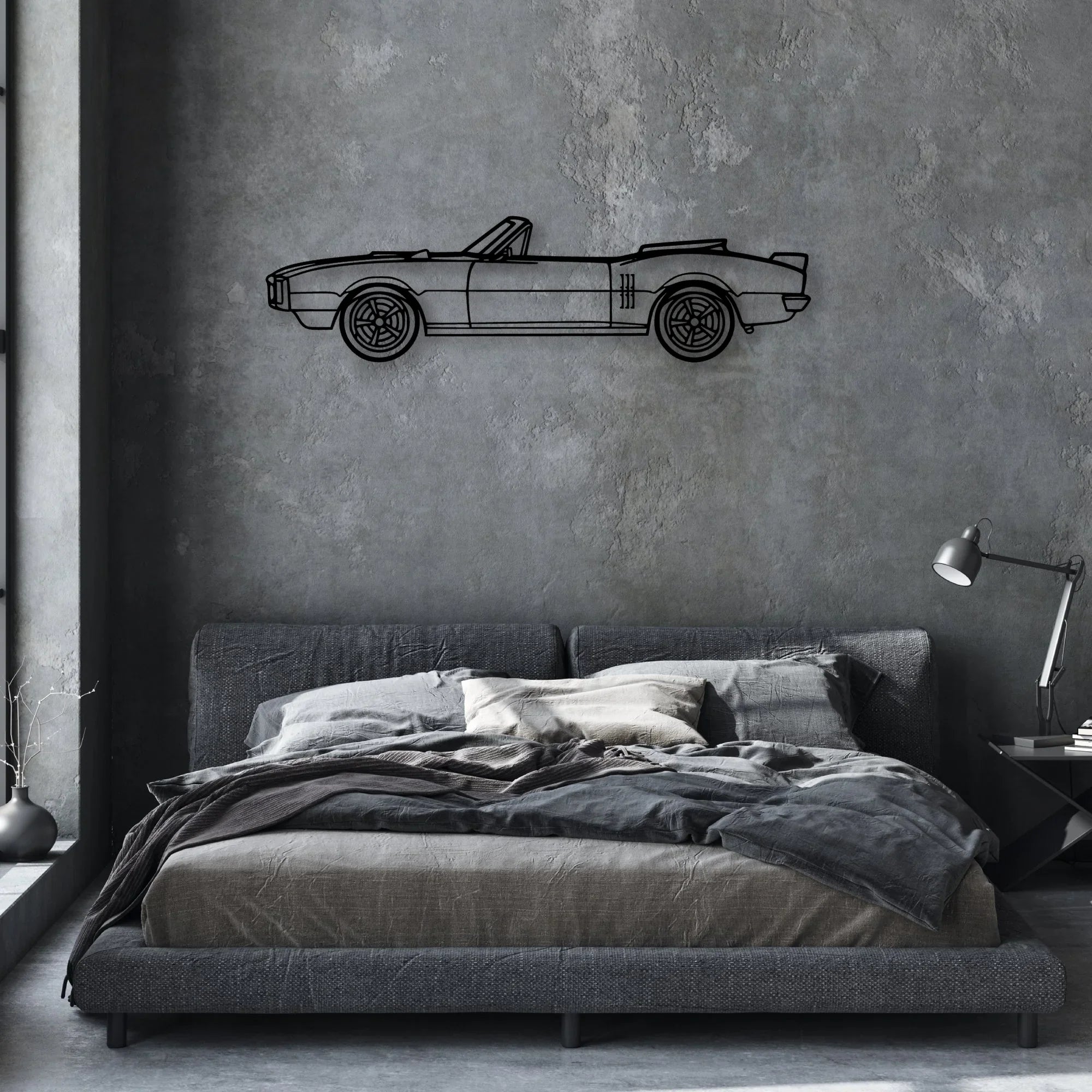 Firebird convertible Classic Silhouette Metal Wall Art - Automotive Garage Decor
