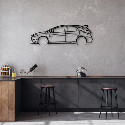 Focus RS 3 Classic Silhouette Metal Wall Art - Automotive Garage Decor