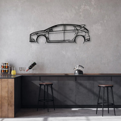 Focus ST 2016 Classic Silhouette Metal Wall Art - Automotive Garage Decor