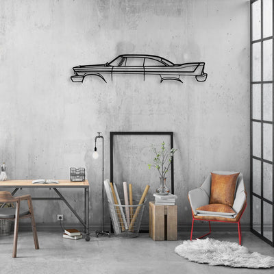 Fury 1958 Classic Silhouette Metal Wall Art - Automotive Garage Decor