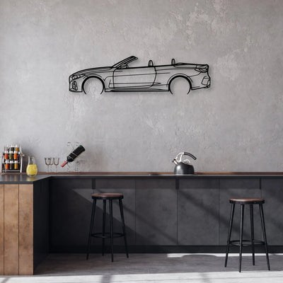 G23 4 Series Convertible 2021 Classic Silhouette Metal Wall Art - Automotive Garage Decor
